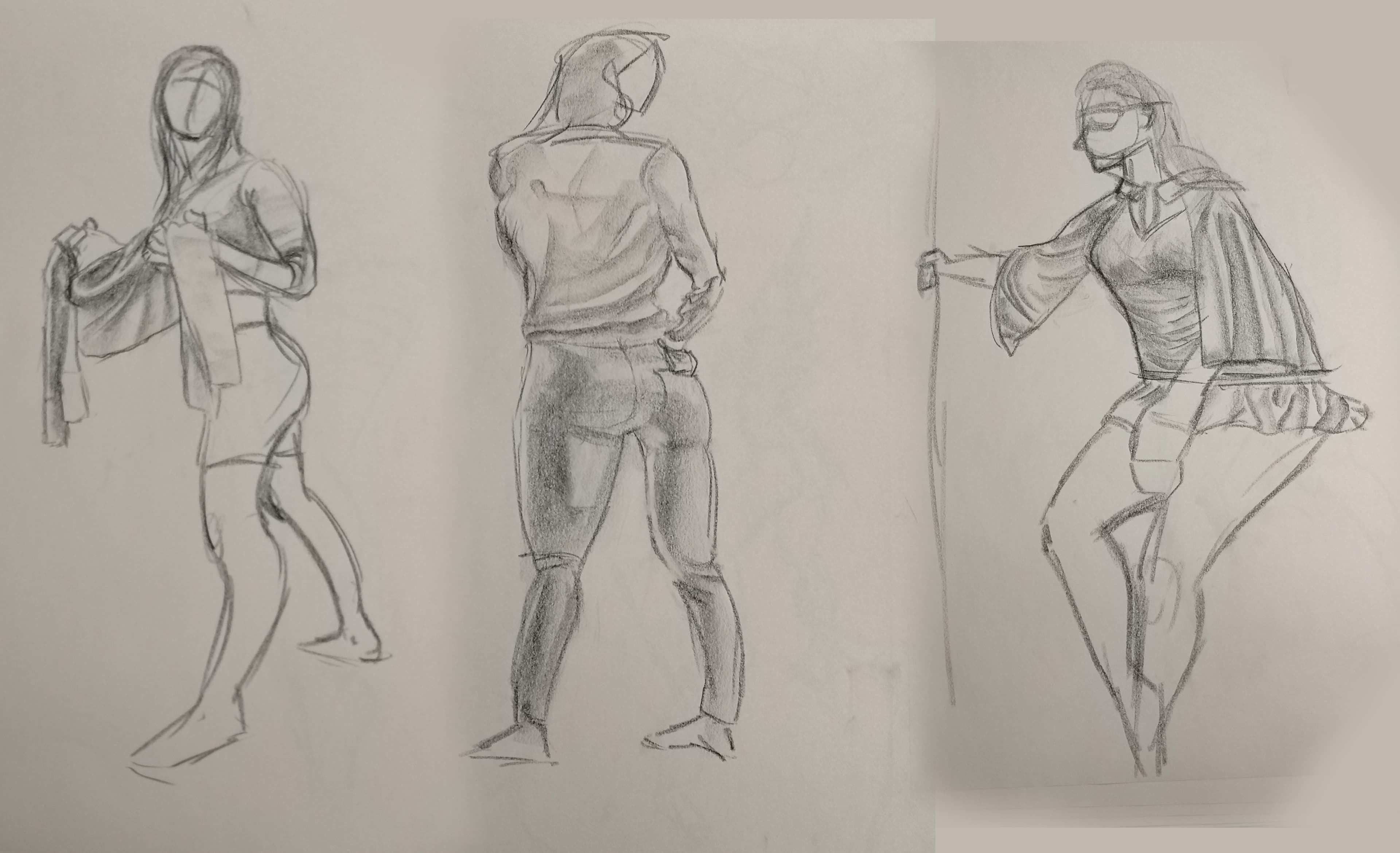 Life drawing involving cloth